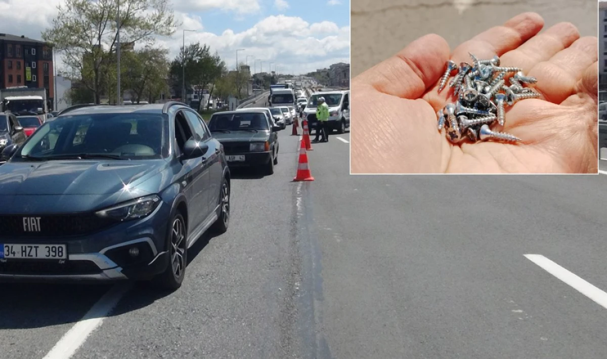 İstanbul’da Çivi Kabusu: D-100’te Trafik Kilitlendi